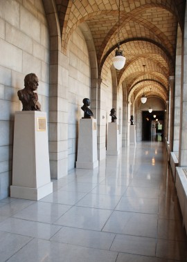View of southwest gallery and Hall of Fame members